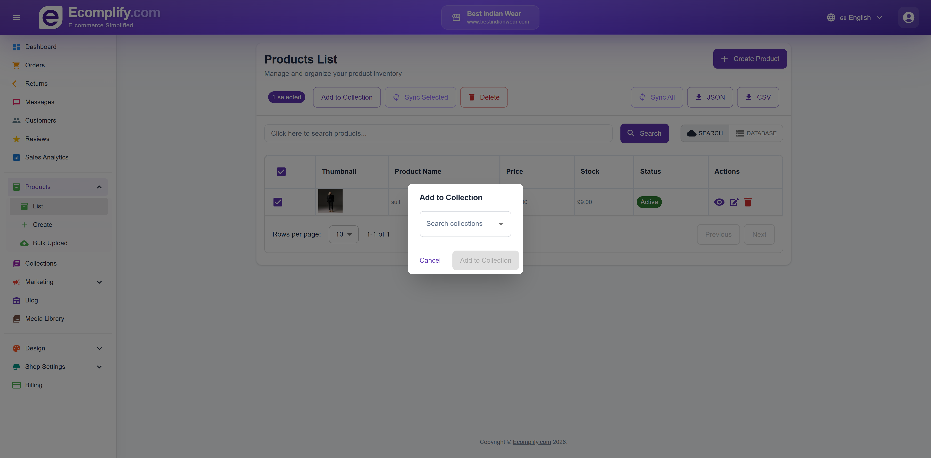 Products List