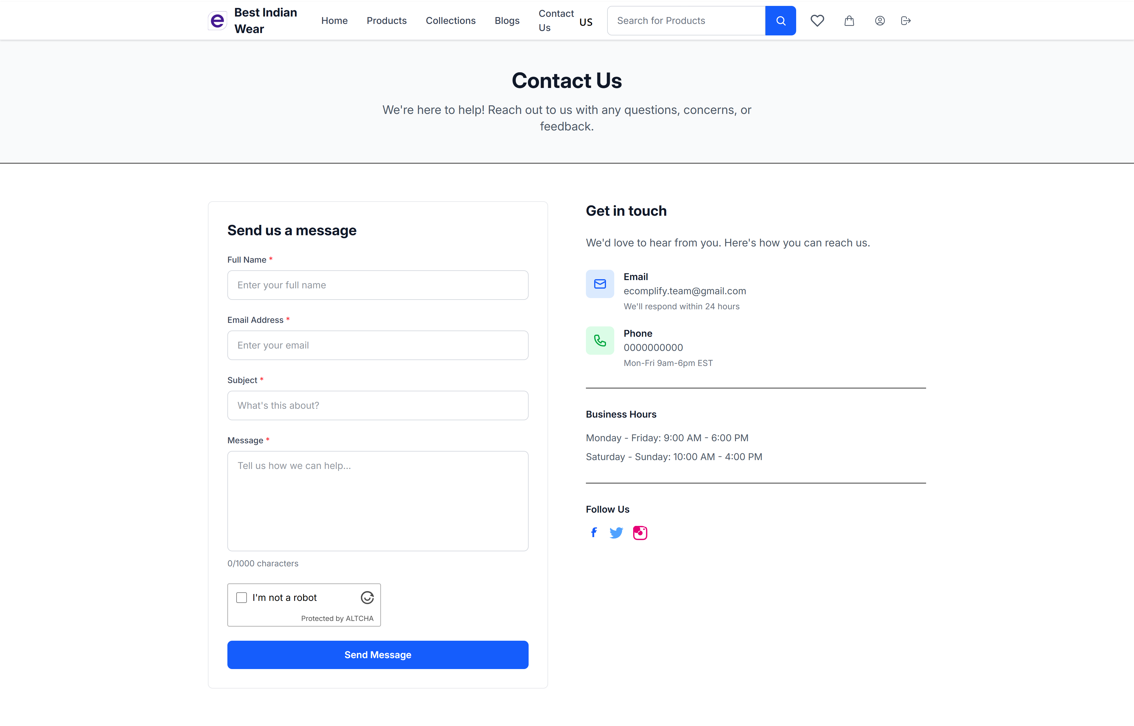 Contact Page