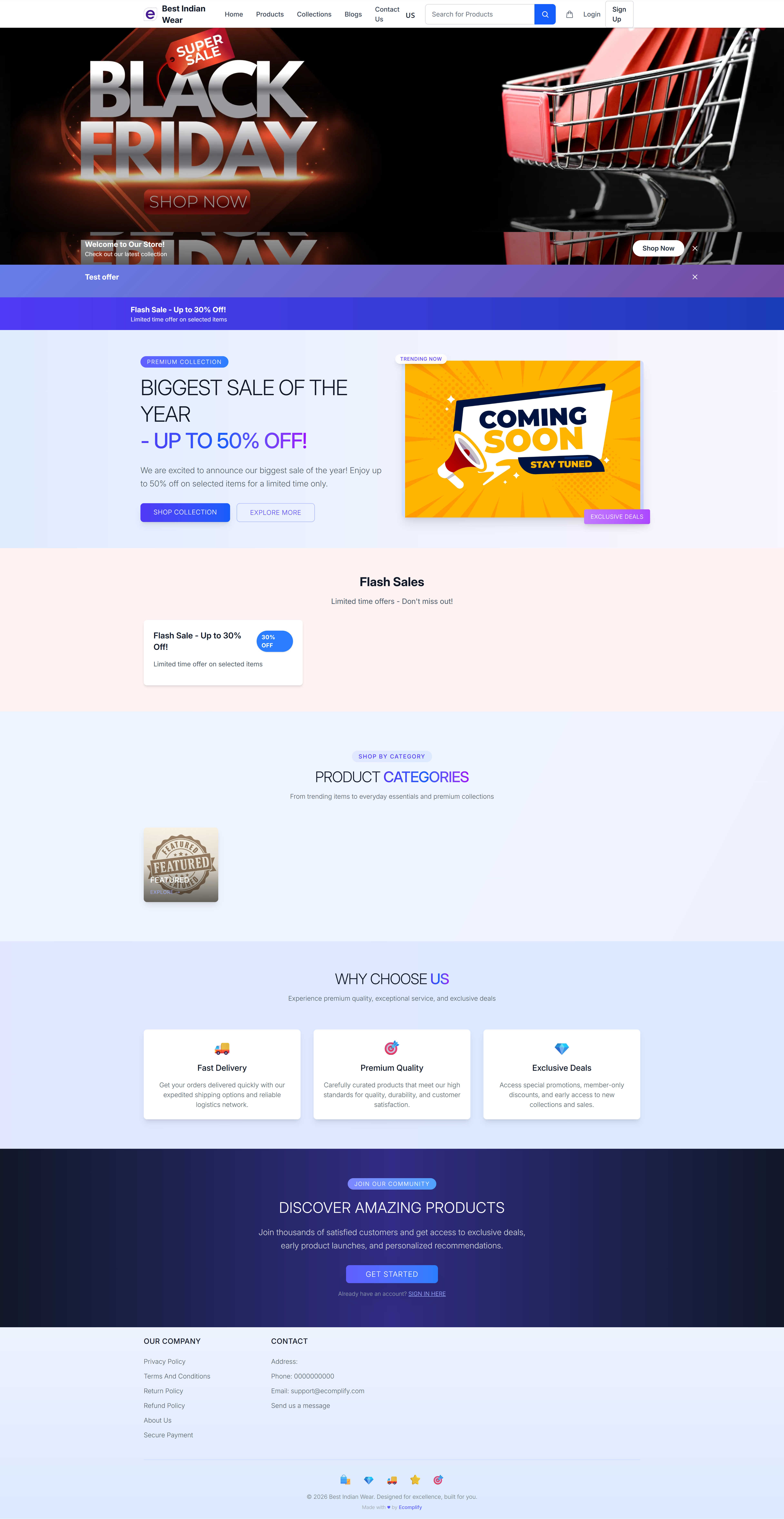 Storefront Homepage