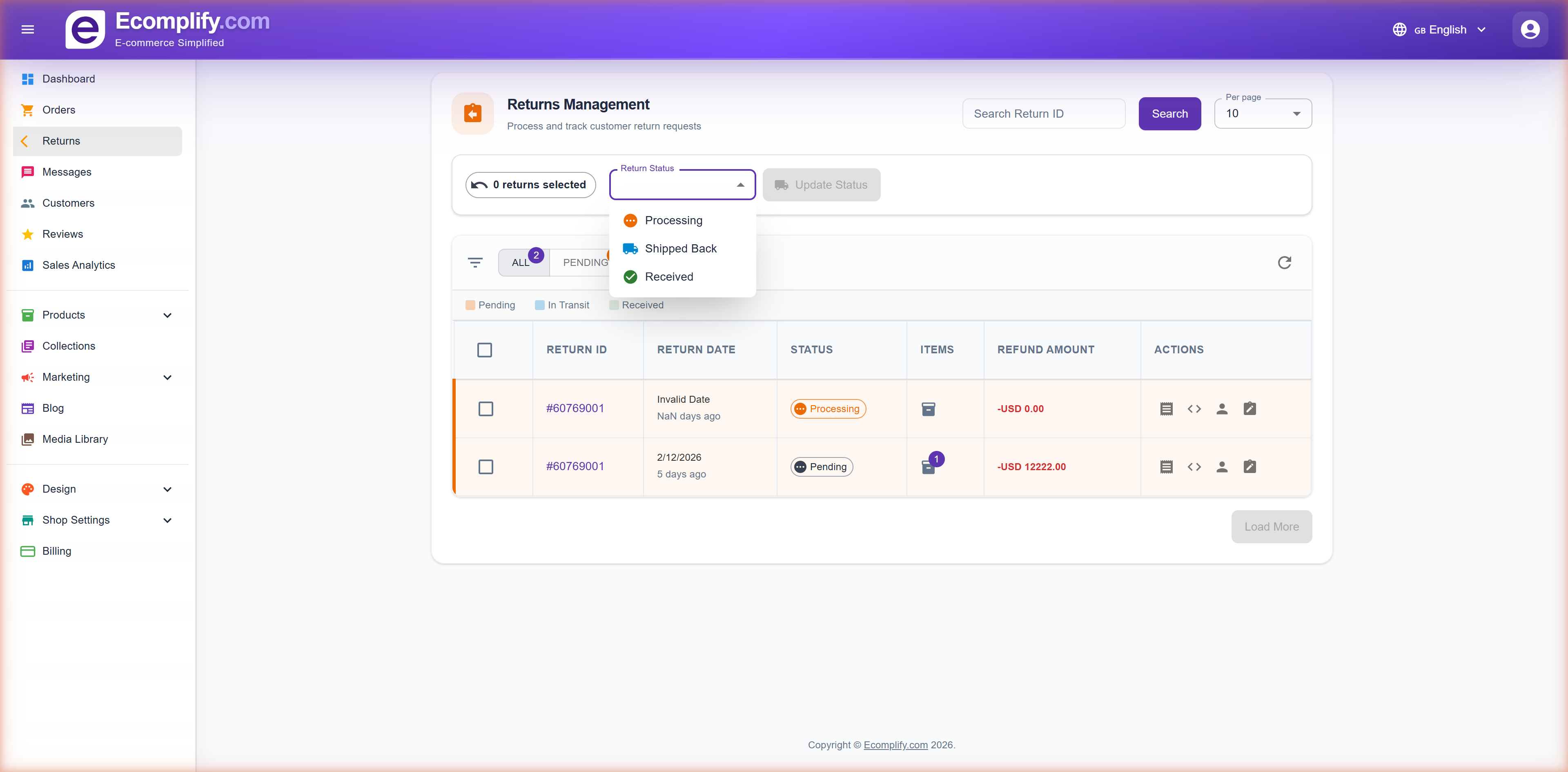 Returns Management