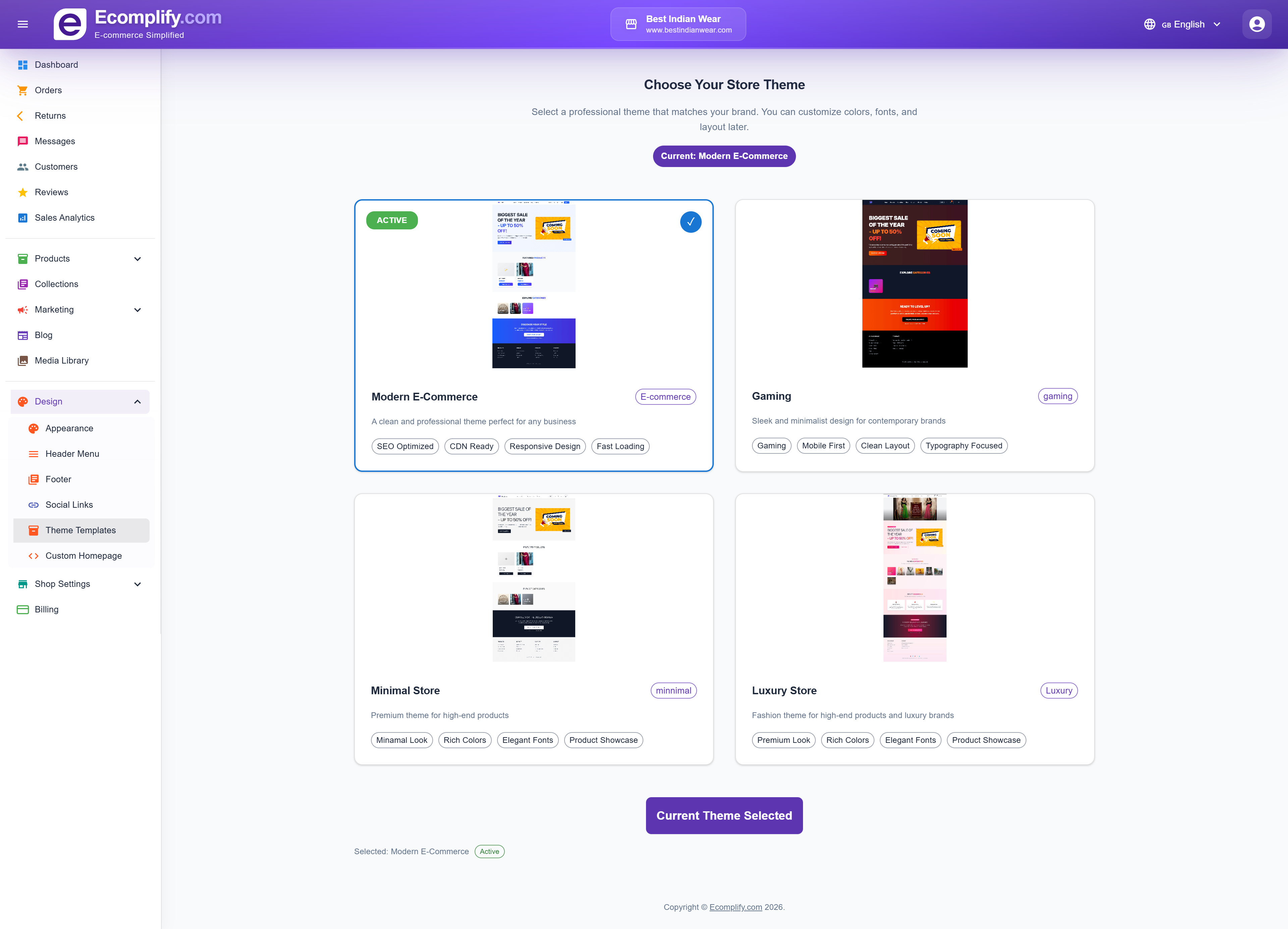 Theme Select